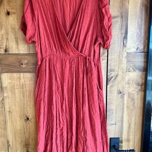 Torrid Coral dress with Black Accent